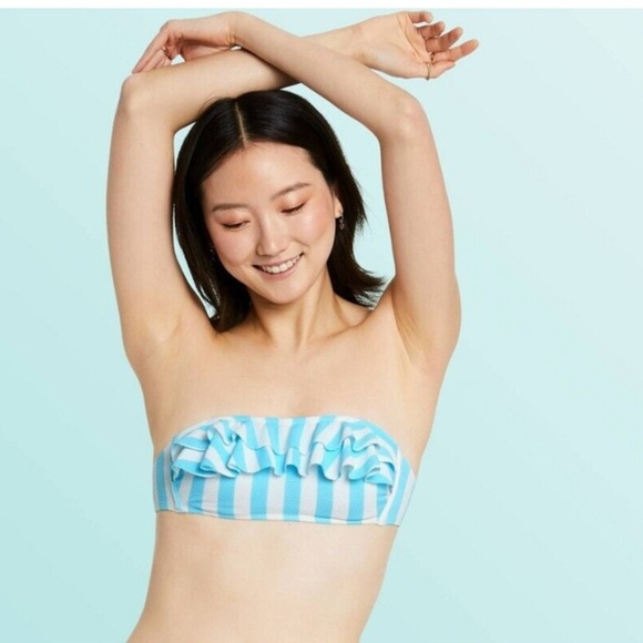 Stoney Clover Lane Ruffle Bandeau Bikini Top - Picture 1 of 6